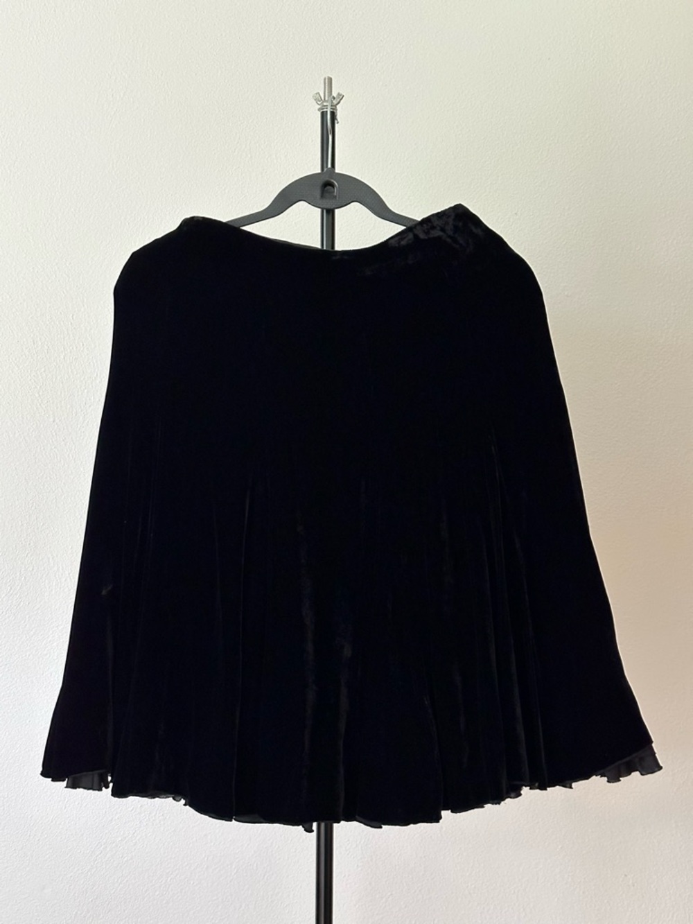 Margaret O'Leary Black Velvet A-Line flaired Skirt